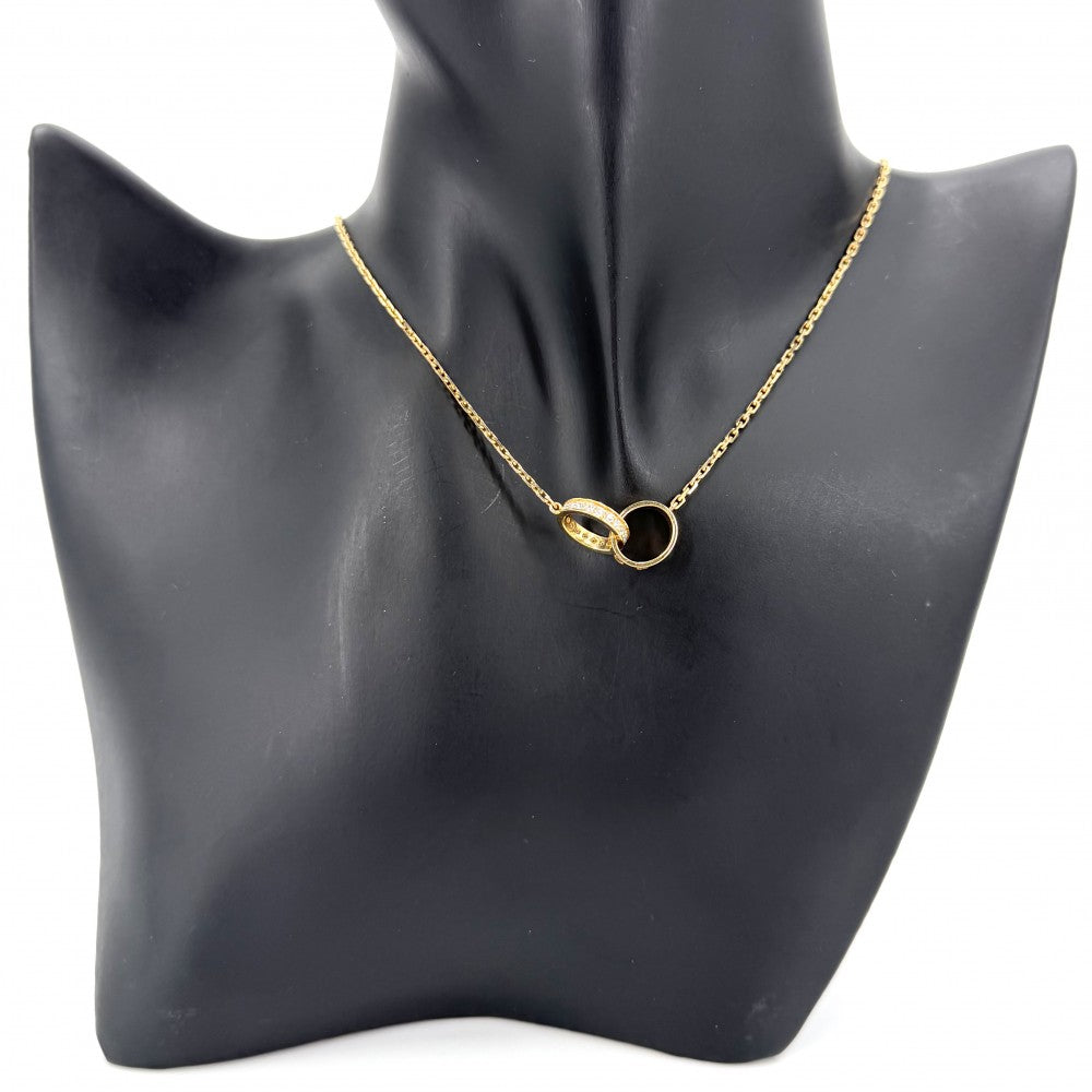 CARTIER カルティエ ネックレス ベビーラブ LOVE ジュエリー アクセサリー Au750 18金YG ビス K18イエローゴールド ダイヤモンド レディース 約6.1g【中古品】