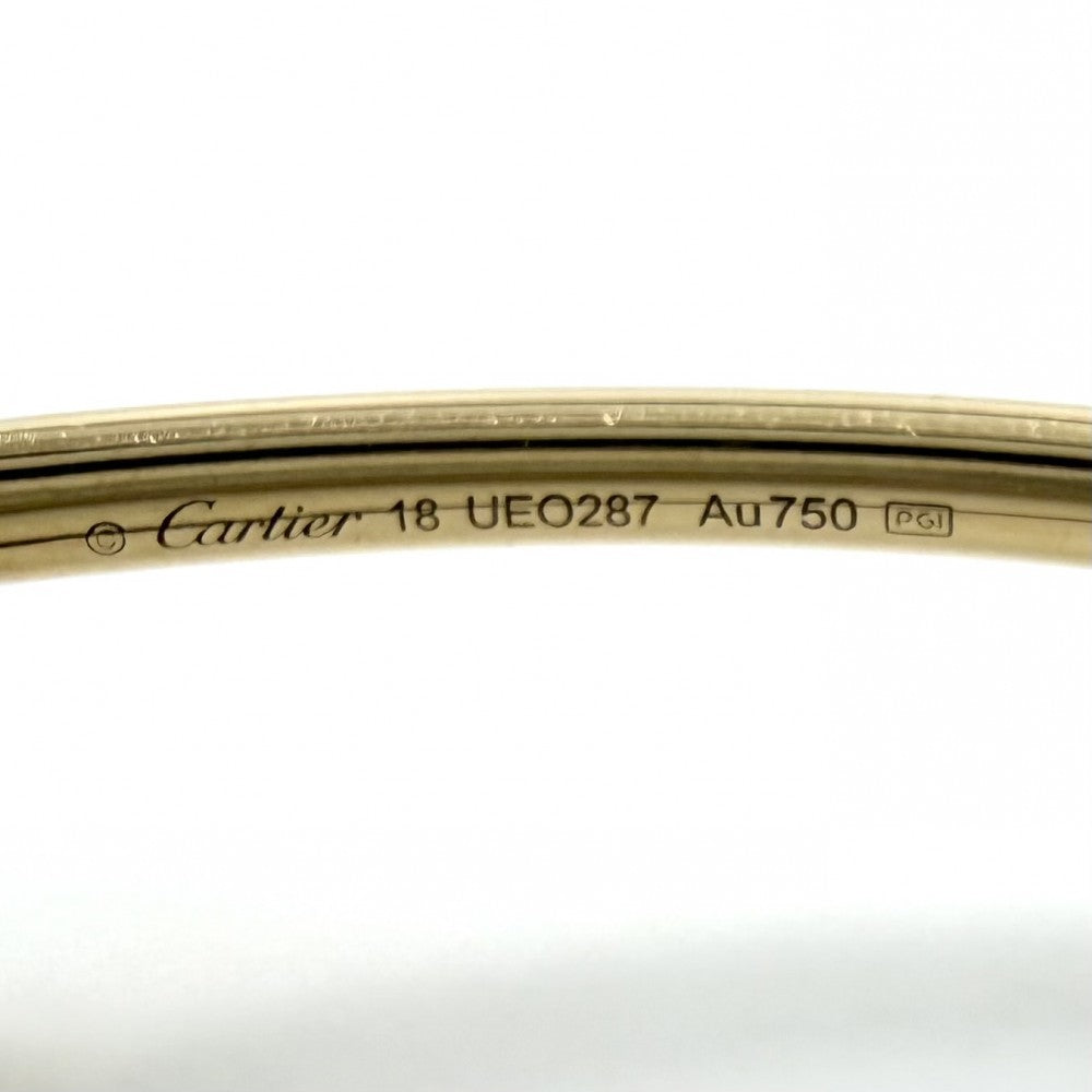 CARTIER カルティエ バングル ブレスレット ジュストアンクル スモールモデル 釘 18金YG Au750 ジュエリー アクセサリー 18サイズ K18イエローゴールド レディース 約10.4g【中古品】