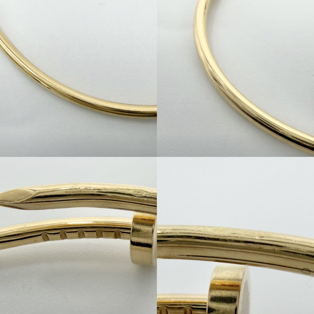 CARTIER カルティエ バングル ブレスレット ジュストアンクル スモールモデル 釘 18金YG Au750 ジュエリー アクセサリー 18サイズ K18イエローゴールド レディース 約10.4g【中古品】