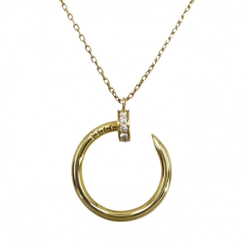 CARTIER カルティエ ネックレス ジュストアンクル ペンダント ジュエリー 釘 18金YG Au750 アクセサリー K18イエローゴールド ダイヤモンド レディース 約5.0g【中古品】