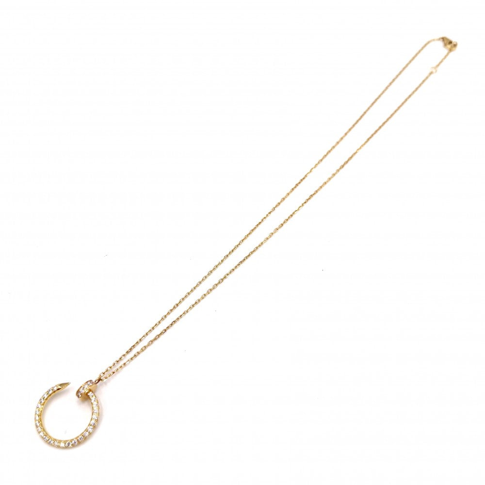 CARTIER カルティエ ネックレス ジュストアンクル ペンダント ジュエリー 釘 18金YG Au750 アクセサリー K18イエローゴールド ダイヤモンド レディース 約5.0g【中古品】