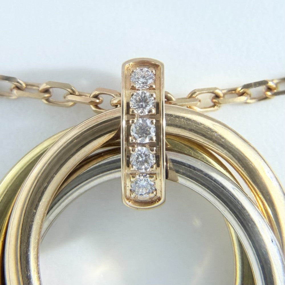 CARTIER カルティエ ネックレス トリニティ 3カラー ジュエリー ペンダント アクセサリー Au750 18金 K18イエローゴールド K18ピンクゴールド K18ホワイトゴールド ダイヤモンド レディース 約9.2g【中古品】