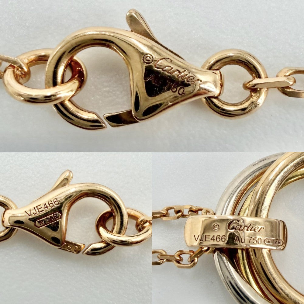 CARTIER カルティエ ネックレス トリニティ 3カラー ジュエリー ペンダント アクセサリー Au750 18金 K18イエローゴールド K18ピンクゴールド K18ホワイトゴールド ダイヤモンド レディース 約9.2g【中古品】