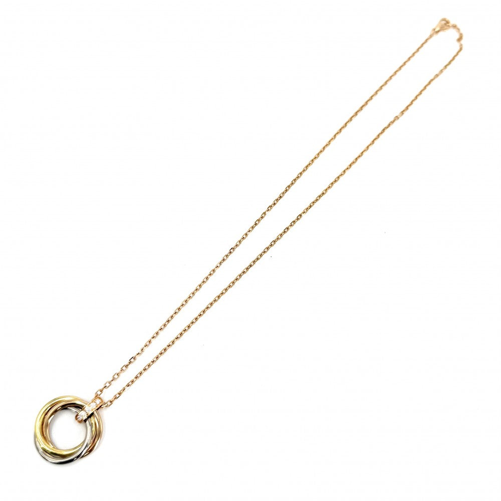 CARTIER カルティエ ネックレス トリニティ 3カラー ジュエリー ペンダント アクセサリー Au750 18金 K18イエローゴールド K18ピンクゴールド K18ホワイトゴールド ダイヤモンド レディース 約9.2g【中古品】