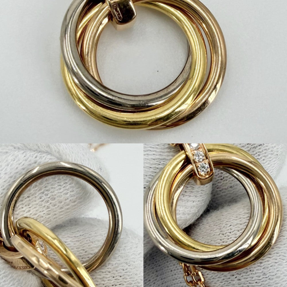 CARTIER カルティエ ネックレス トリニティ 3カラー ジュエリー ペンダント アクセサリー Au750 18金 K18イエローゴールド K18ピンクゴールド K18ホワイトゴールド ダイヤモンド レディース 約9.2g【中古品】
