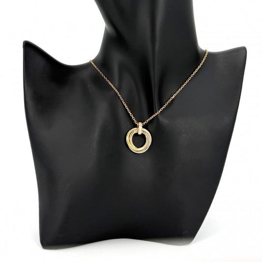 CARTIER カルティエ ネックレス トリニティ 3カラー ジュエリー ペンダント アクセサリー Au750 18金 K18イエローゴールド K18ピンクゴールド K18ホワイトゴールド ダイヤモンド レディース 約9.2g【中古品】