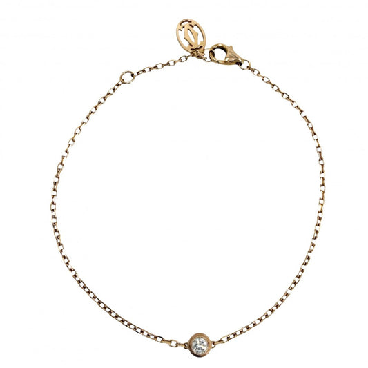 CARTIER カルティエ ブレスレット ダムール 一粒ダイヤ ジュエリー アクセサリー Au750 18金PG K18ピンクゴールド ダイヤモンド レディース 約2.2g【中古品】