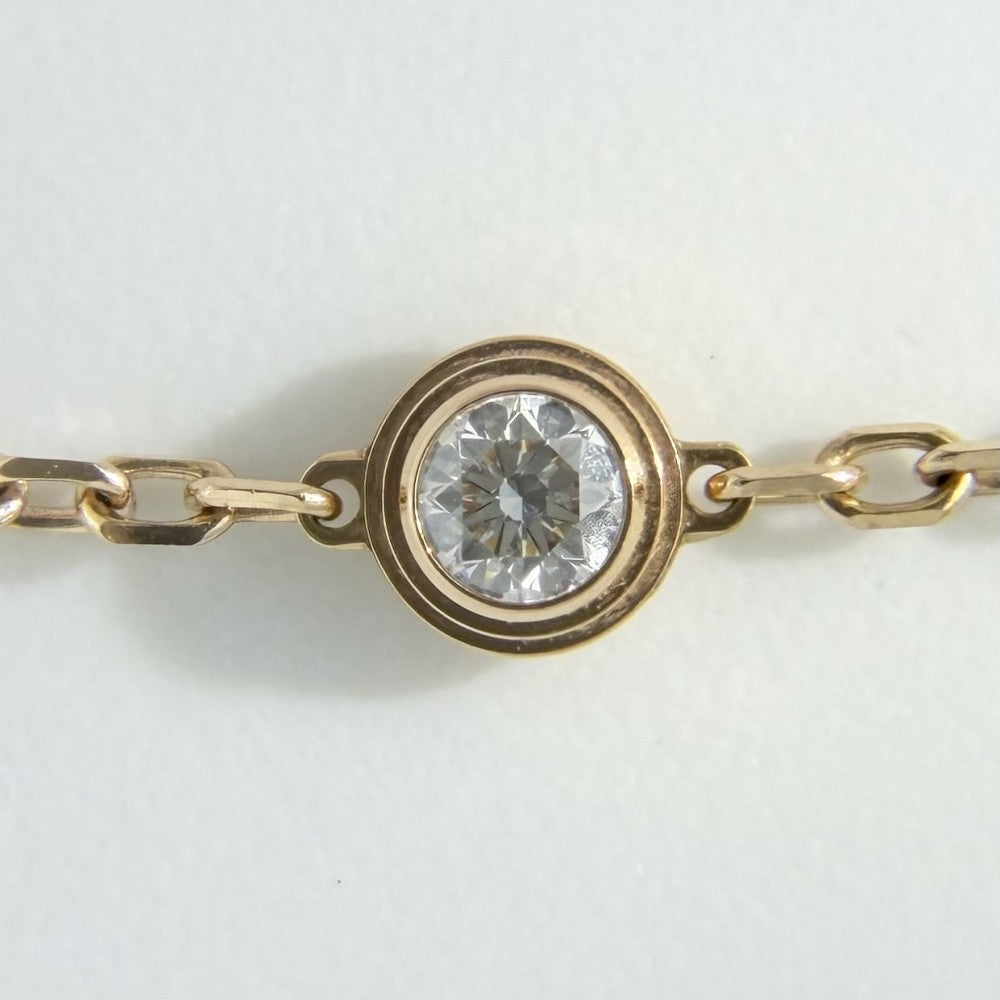 CARTIER カルティエ ブレスレット ダムール 一粒ダイヤ ジュエリー アクセサリー Au750 18金PG K18ピンクゴールド ダイヤモンド レディース 約2.2g【中古品】