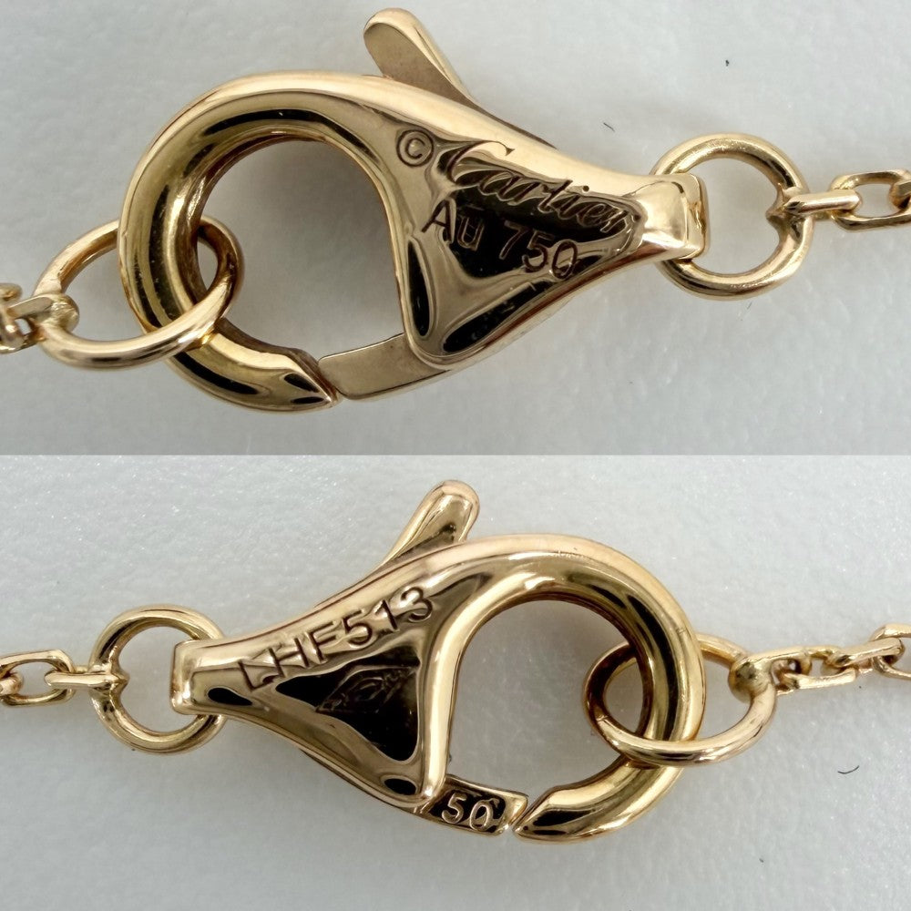CARTIER カルティエ ネックレス アミュレット ドゥ カルティエ アクセサリー ジュエリー 18金PG Au750 K18ピンクゴールド オニキス ダイヤモンド レディース 約2.8g【中古品】
