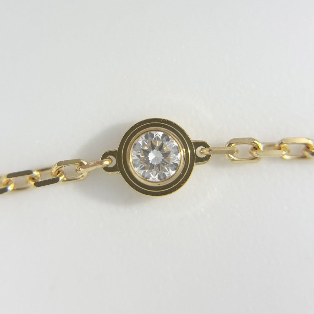 CARTIER カルティエ ブレスレット ダムール SM 一粒ダイヤ ジュエリー アクセサリー Au750 18金YG K18イエローゴールド ダイヤモンド レディース 約2.2g【中古品】