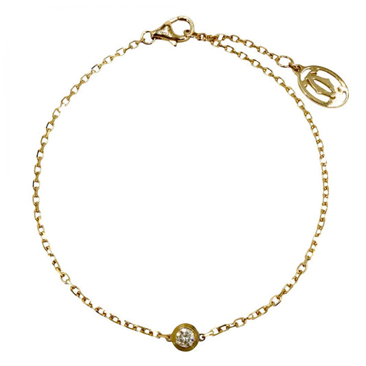 CARTIER カルティエ ブレスレット ダムール SM 一粒ダイヤ ジュエリー アクセサリー Au750 18金YG K18イエローゴールド ダイヤモンド レディース 約2.2g【中古品】