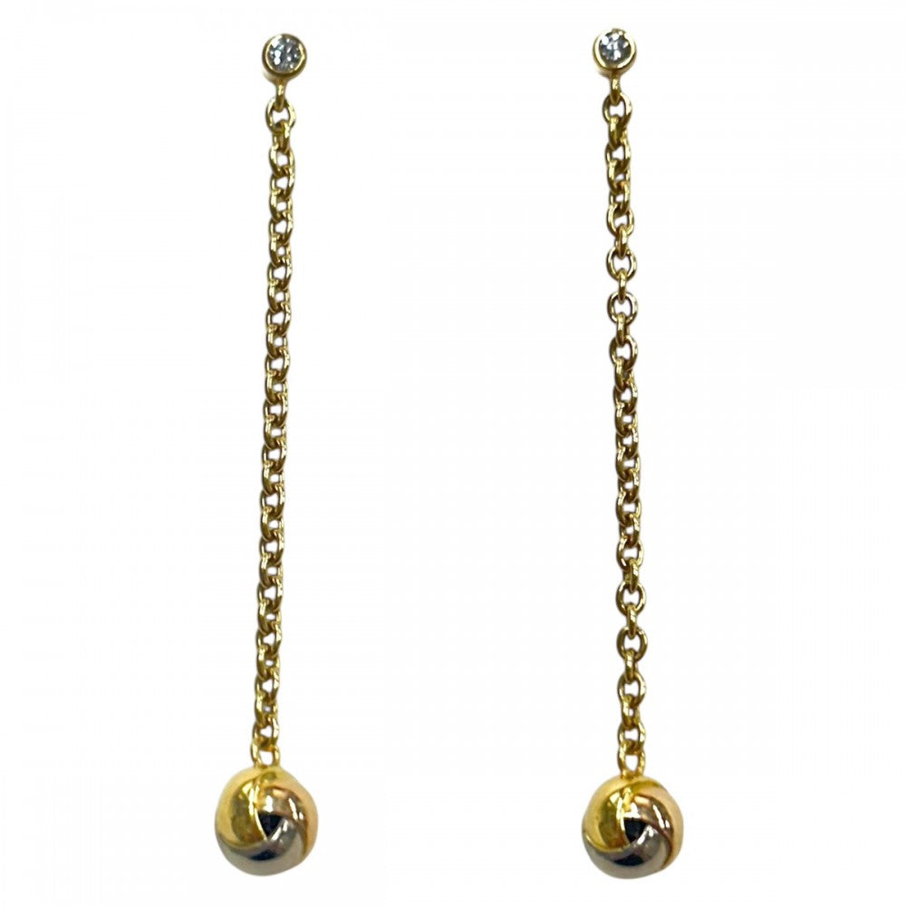 CARTIER カルティエ ピアス ベビートリニティ 3カラー ジュエリー アクセサリー スイング 750 K18イエローゴールド K18ピンクゴールド K18ホワイトゴールド ダイヤモンド B8020800 レディース 約4.9g【中古品】