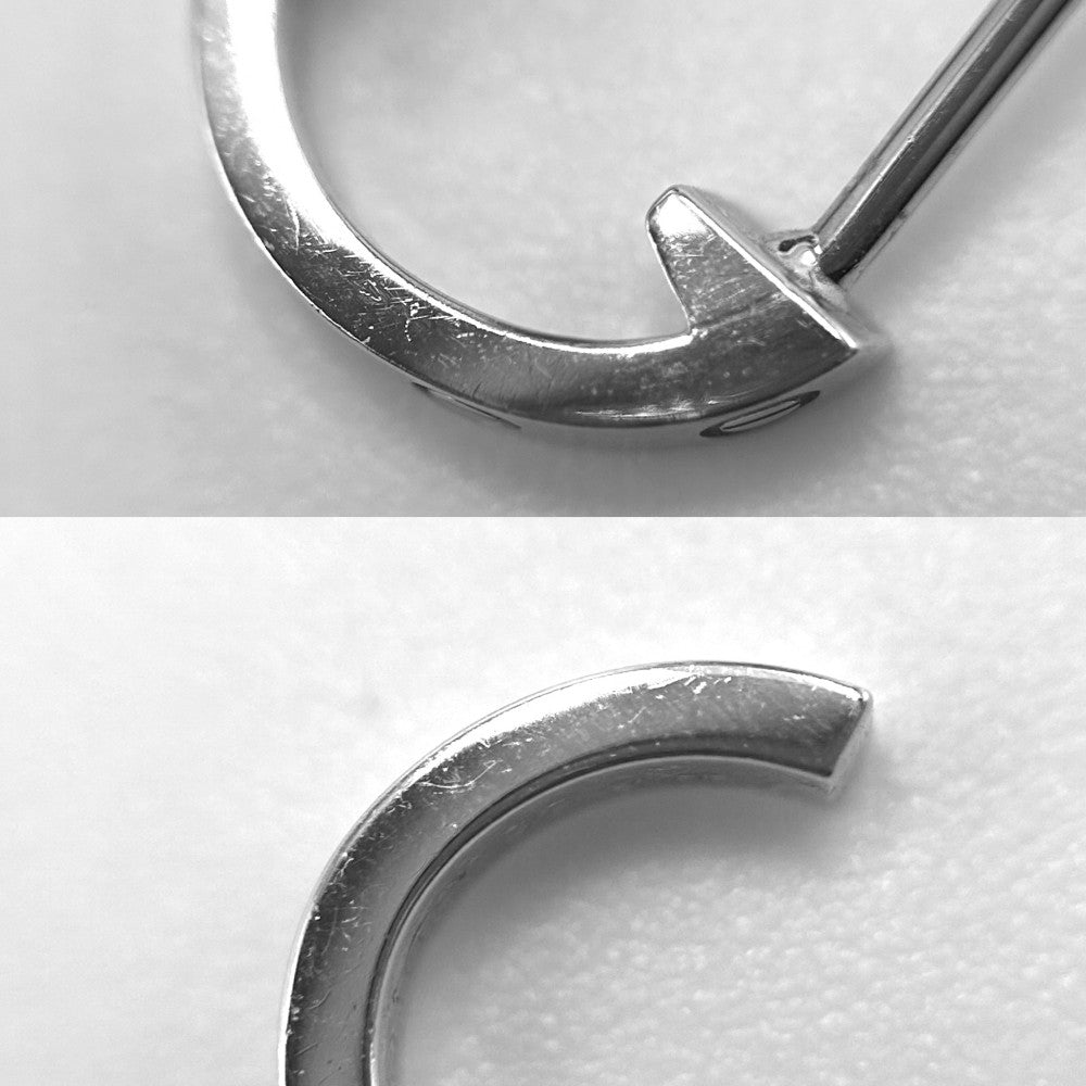 CARTIER カルティエ ピアス フープピアス ミニラブ ビスモチーフ 小さめ 18金WG Au750 ジュエリー アクセサリー K18ホワイトゴールド レディース 約4.0g【中古品】