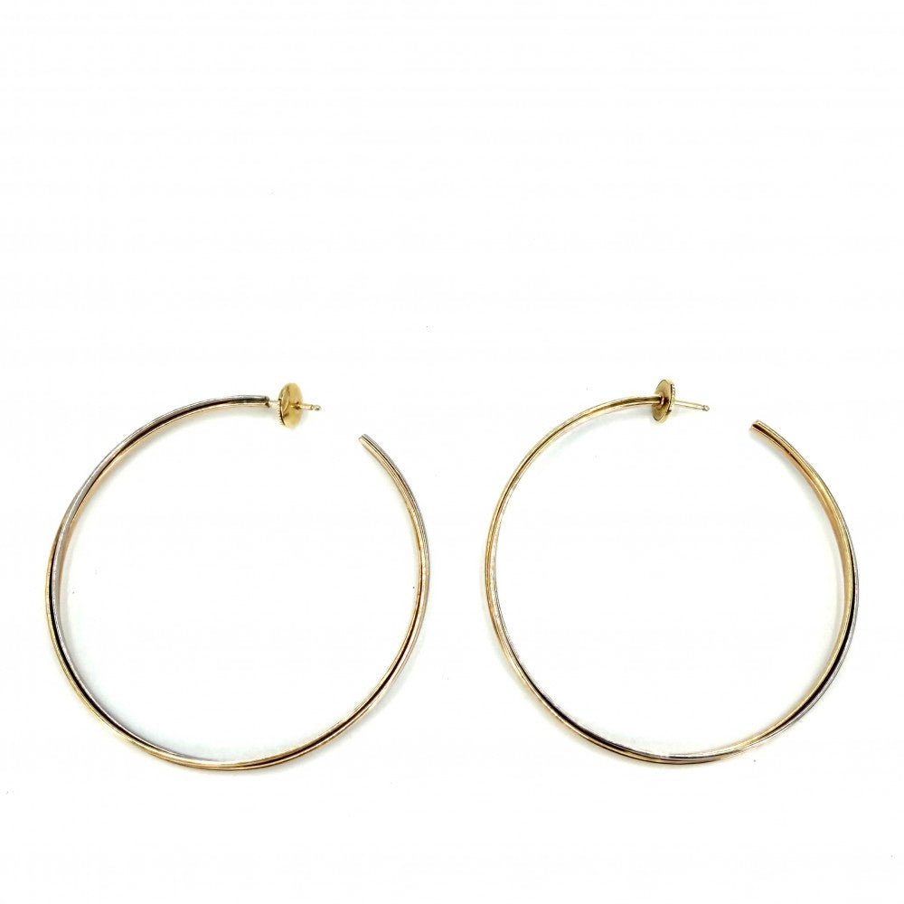 CARTIER カルティエ ピアス トリニティ フープピアス アクセサリー ジュエリー Trinity earrings Au750 K18 K18イエローゴールド K18ピンクゴールド K18ホワイトゴールド レディース 約17.5g【中古品】
