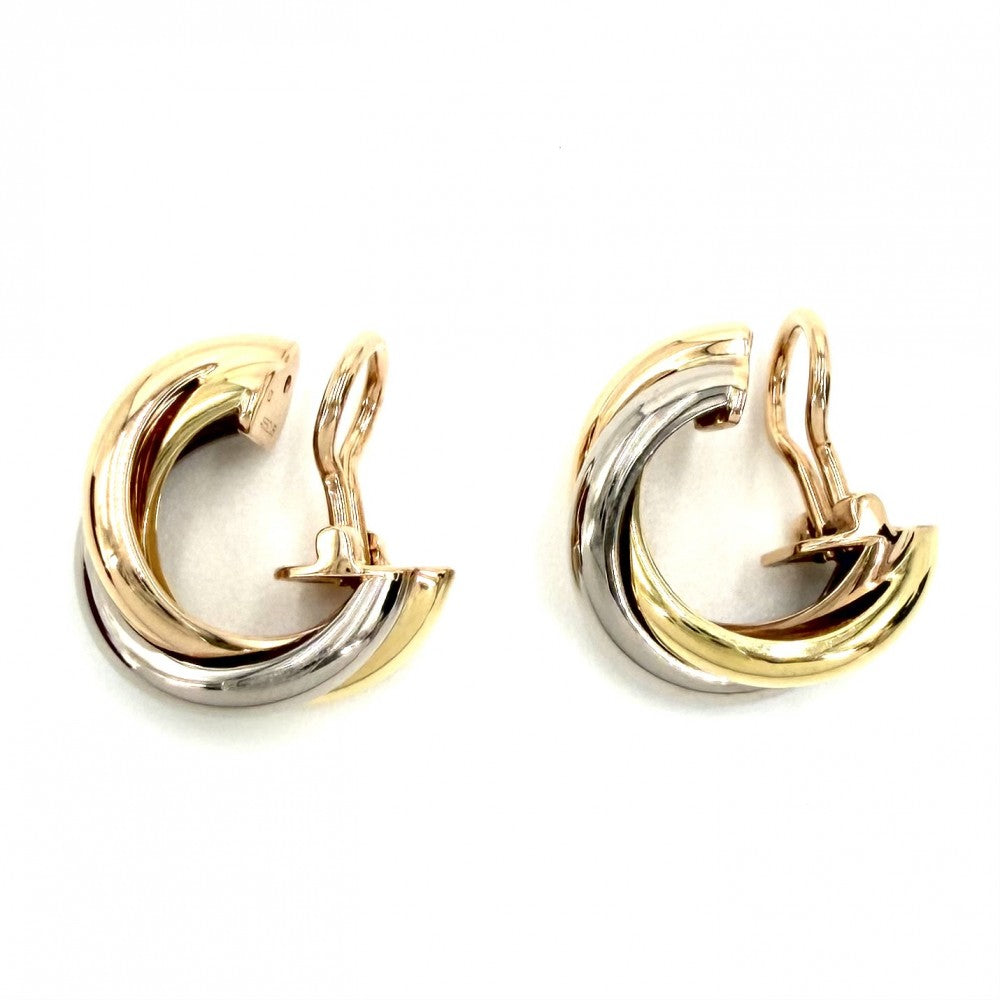 CARTIER カルティエ イヤリング トリニティ アクセサリー ジュエリー 18金 Au750 K18イエローゴールド K18ピンクゴールド K18ホワイトゴールド レディース 約9.0g【中古品】