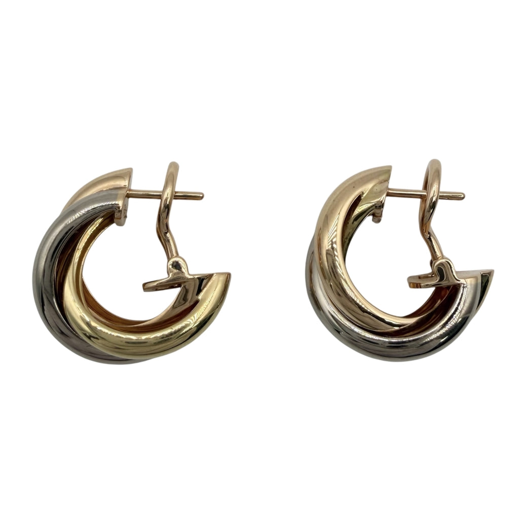 CARTIER カルティエ ピアス トリニティ クラシック イヤリング ジュエリー アクセサリー 18金 PG/YG/WG K18イエローゴールド K18ピンクゴールド K18ホワイトゴールド レディース 約9.3g【中古品】