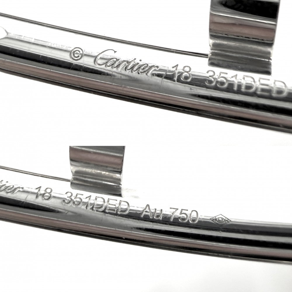CARTIER カルティエ バングル ブレスレット ジュストアンクル ジュエリー アクセサリー 釘 18金WG Au750 18サイズ K18ホワイトゴールド ユニセックス 約36.2g【中古品】