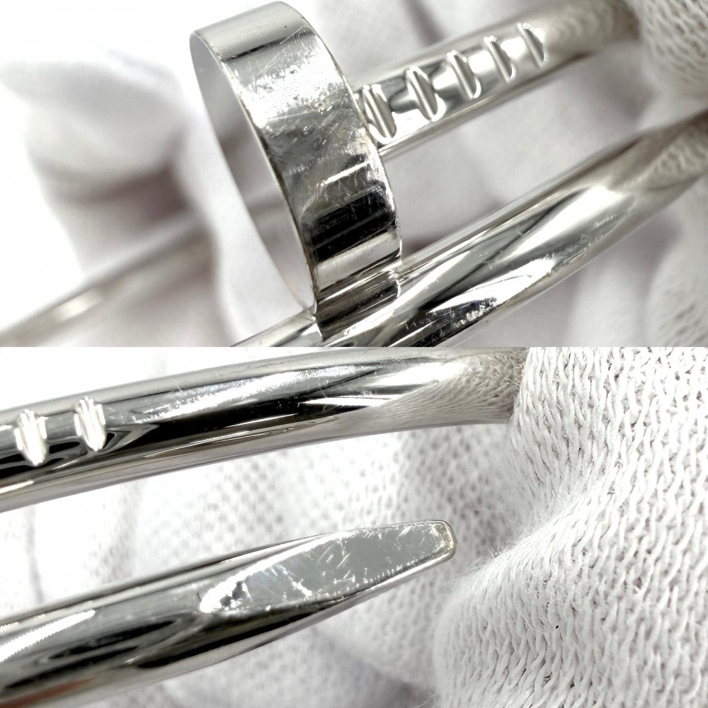 CARTIER カルティエ バングル ブレスレット ジュストアンクル ジュエリー アクセサリー 釘 18金WG Au750 18サイズ K18ホワイトゴールド ユニセックス 約36.2g【中古品】