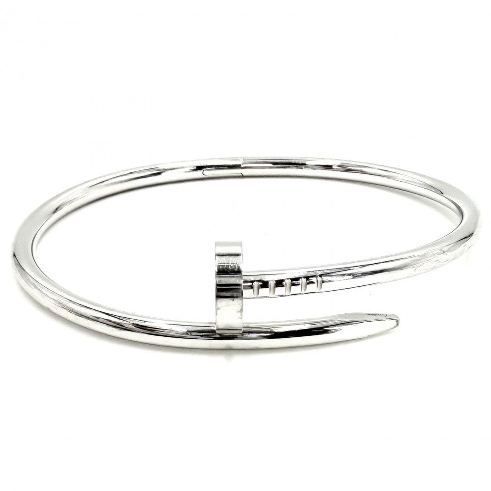 CARTIER カルティエ バングル ブレスレット ジュストアンクル ジュエリー アクセサリー 釘 18金WG Au750 18サイズ K18ホワイトゴールド ユニセックス 約36.2g【中古品】