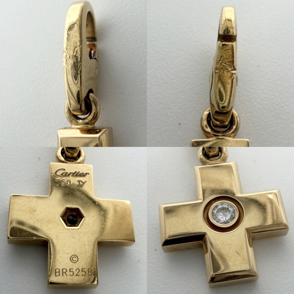 CARTIER カルティエ ペンダントトップ クロスチャーム ジュエリー アクセサリー Au750 18金PG K18ピンクゴールド レディース 約4.7g【中古品】