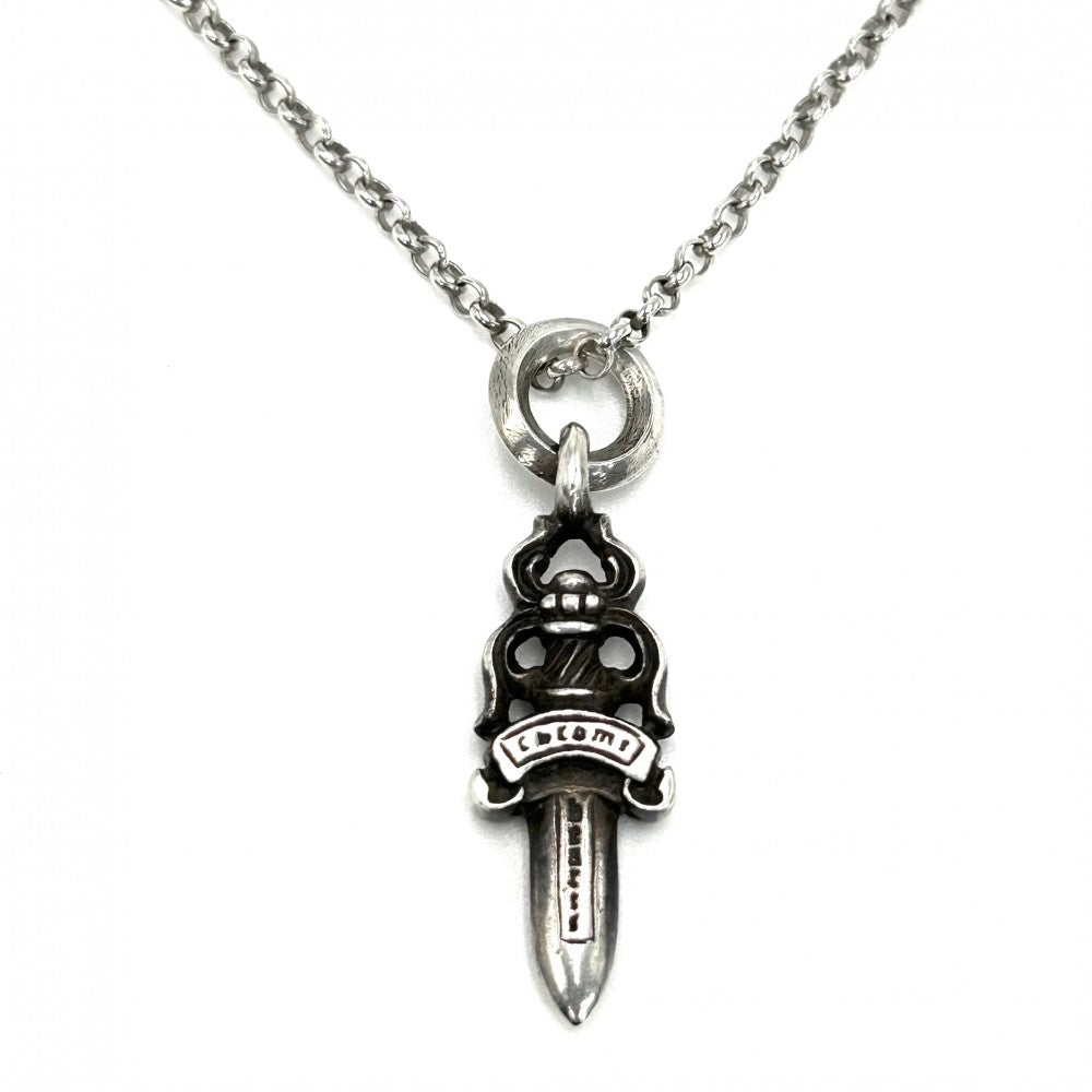 CHROME HEARTS クロムハーツ ネックレス ダガー ネックチェーン ジュエリー アクセサリー シルバー シルバー925 メンズ 約10.1g【中古品】