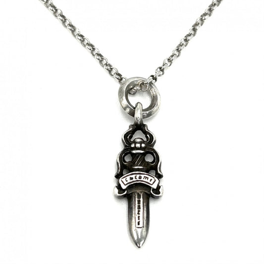 CHROME HEARTS クロムハーツ ネックレス ダガー ネックチェーン ジュエリー アクセサリー シルバー シルバー925 メンズ 約10.1g【中古品】