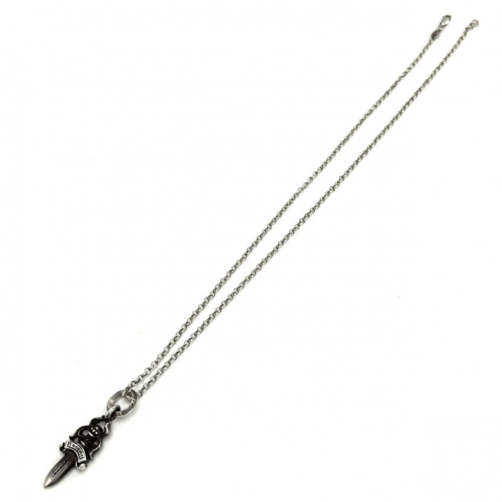CHROME HEARTS クロムハーツ ネックレス ダガー ネックチェーン ジュエリー アクセサリー シルバー シルバー925 メンズ 約10.1g【中古品】