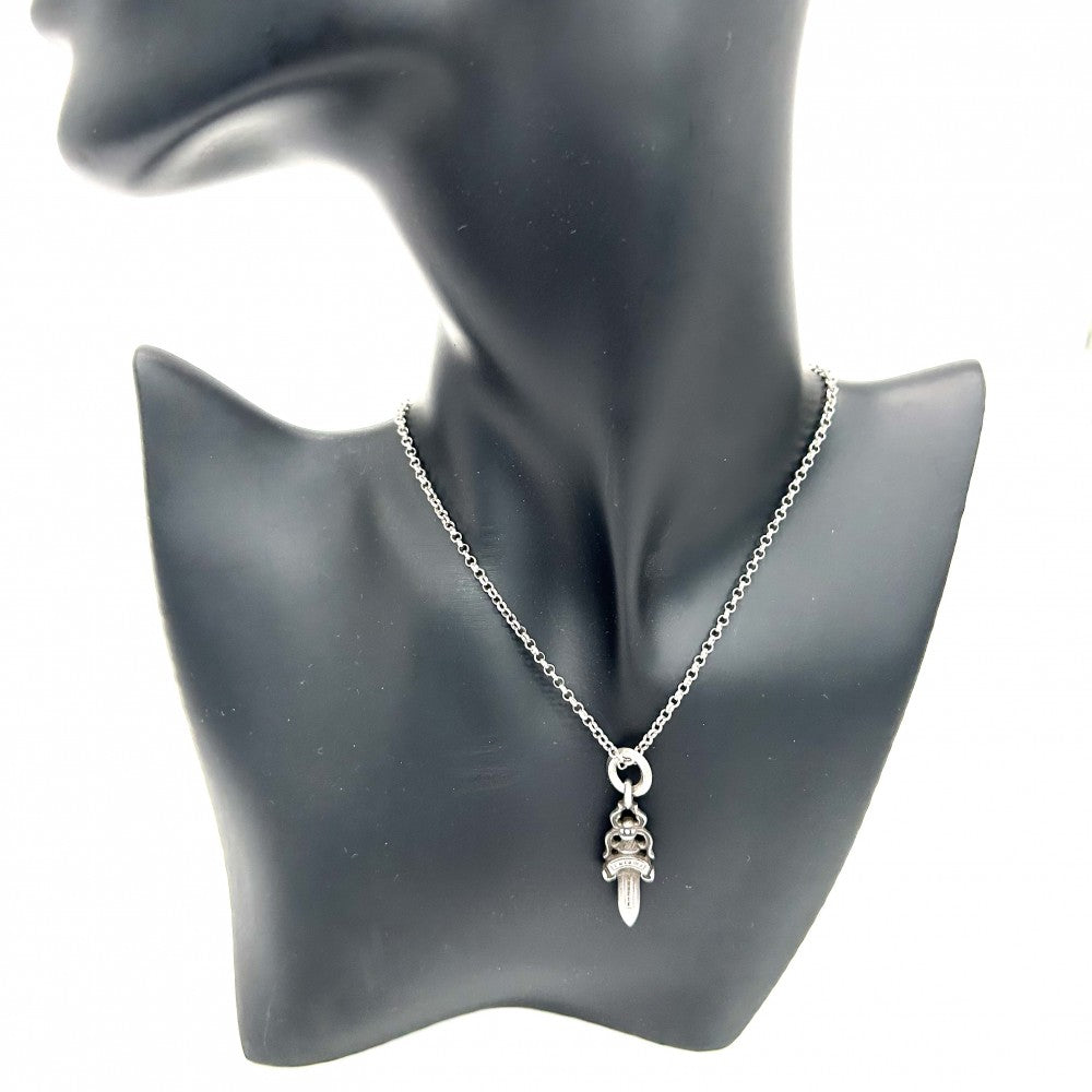 CHROME HEARTS クロムハーツ ネックレス ダガー ネックチェーン ジュエリー アクセサリー シルバー シルバー925 メンズ 約10.1g【中古品】