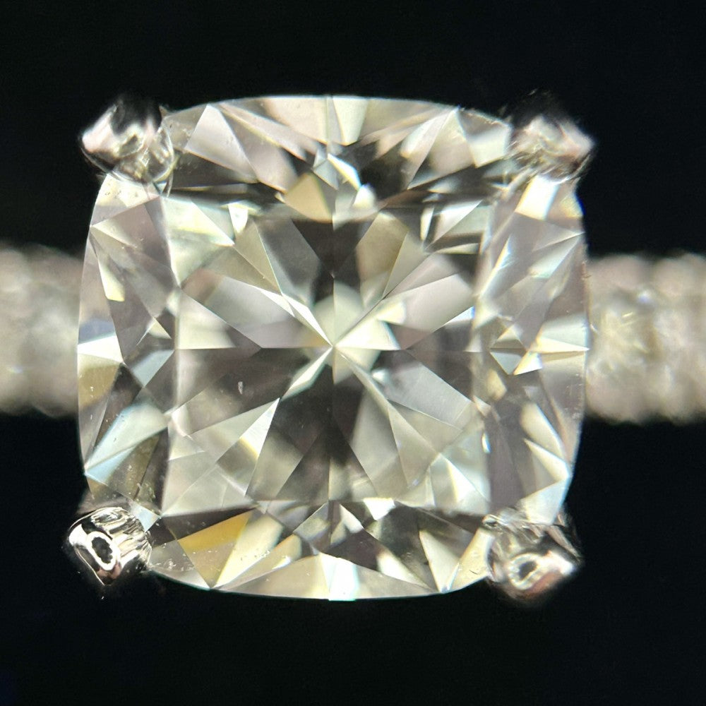 TIFFANY&Co. ティファニー 指輪 ノヴォ ブリリアント エンゲージメントリング クッションカット パヴェ ジュエリー アクセサリー Pt950プラチナ ダイヤモンド1.00ct 約11号 シルバー レディース【中古品】