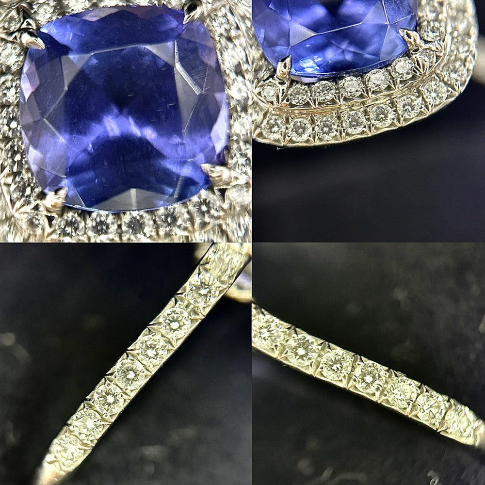 【開店SALE】 TIFFANY&Co. ティファニー 指輪 ソレストリング ジュエリー アクセサリー Pt950プラチナ タンザナイト2.0ct 約12号 ブルー 青 レディース 約6.2g【中古品】