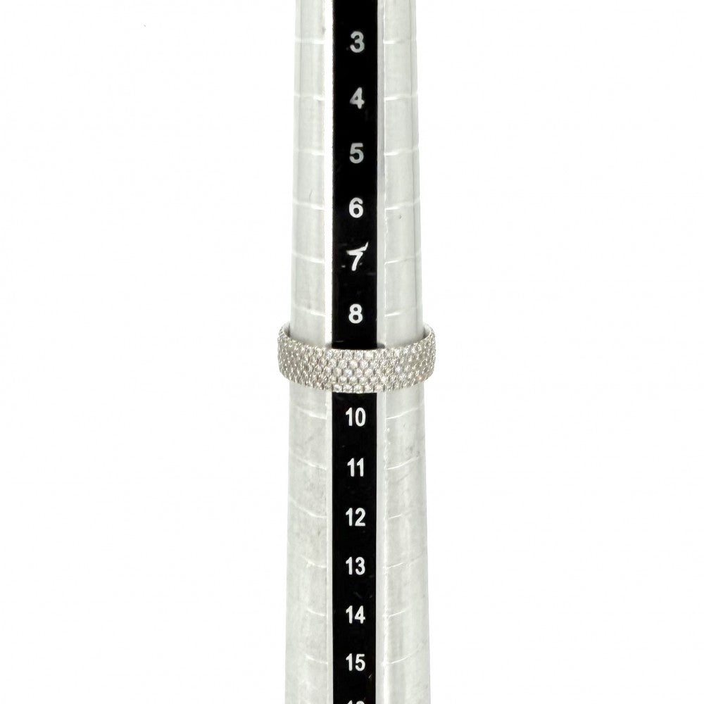 TIFFANY&Co. ティファニー 指輪 メトロ 5ロウ ジュエリー アクセサリー Au750 18金WG リング K18ホワイトゴールド ダイヤモンド 約9号 レディース 約3.3g【中古品】