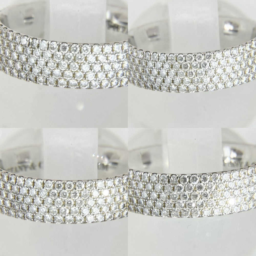 TIFFANY&Co. ティファニー 指輪 メトロ 5ロウ ジュエリー アクセサリー Au750 18金WG リング K18ホワイトゴールド ダイヤモンド 約9号 レディース 約3.3g【中古品】