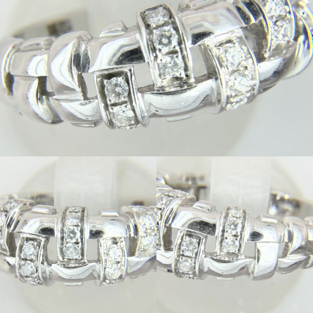 TIFFANY&Co. ティファニー 指輪 ウォーブン リング ジュエリー アクセサリー 18金WG Au750 K18ホワイトゴールド ダイヤモンド 約12.5号 レディース 約6.6g【中古品】