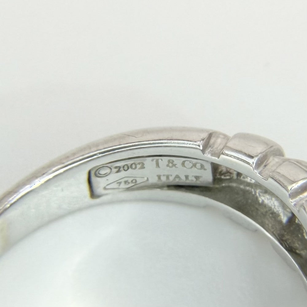 TIFFANY&Co. ティファニー 指輪 ウォーブン リング ジュエリー アクセサリー 18金WG Au750 K18ホワイトゴールド ダイヤモンド 約12.5号 レディース 約6.6g【中古品】