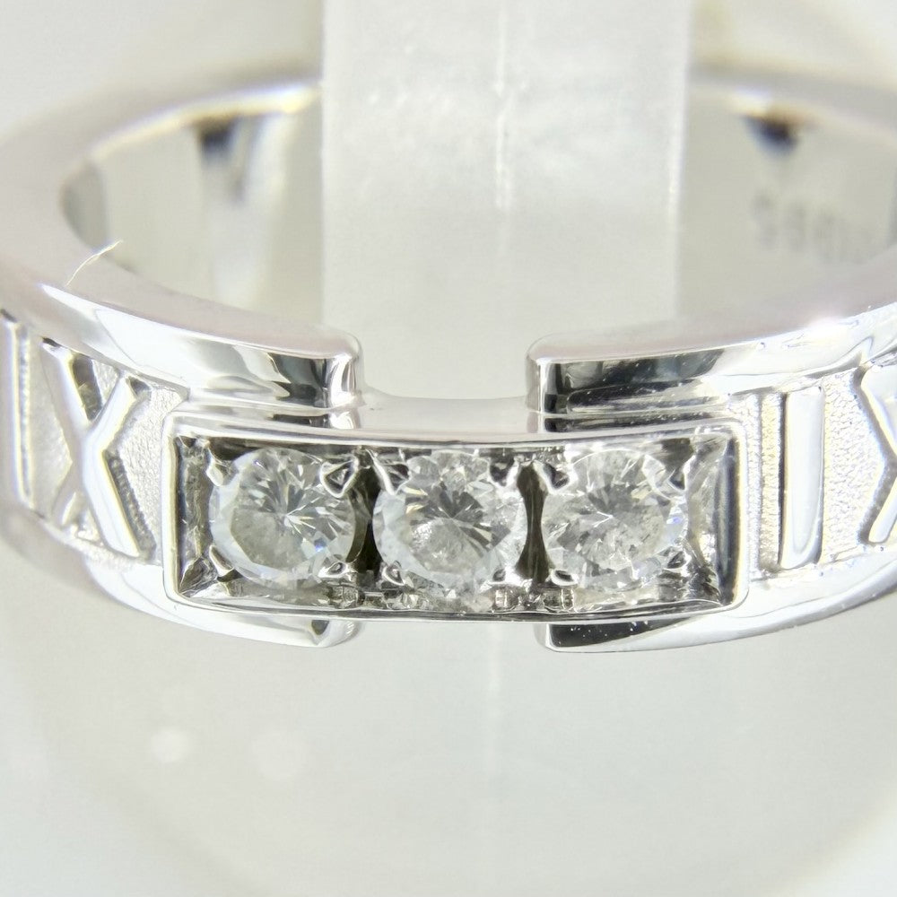 TIFFANY&Co. ティファニー 指輪 アトラス リング ジュエリー アクセサリー Au750 18金WG K18ホワイトゴールド ダイヤモンド 約7号 レディース 約6.8g【中古品】