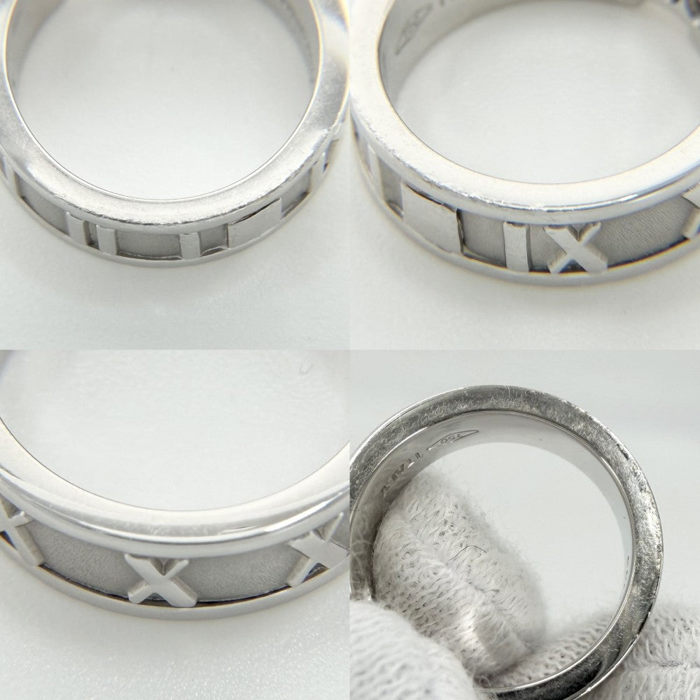 TIFFANY&Co. ティファニー 指輪 アトラス リング ジュエリー アクセサリー Au750 18金WG K18ホワイトゴールド ダイヤモンド 約7号 レディース 約6.8g【中古品】