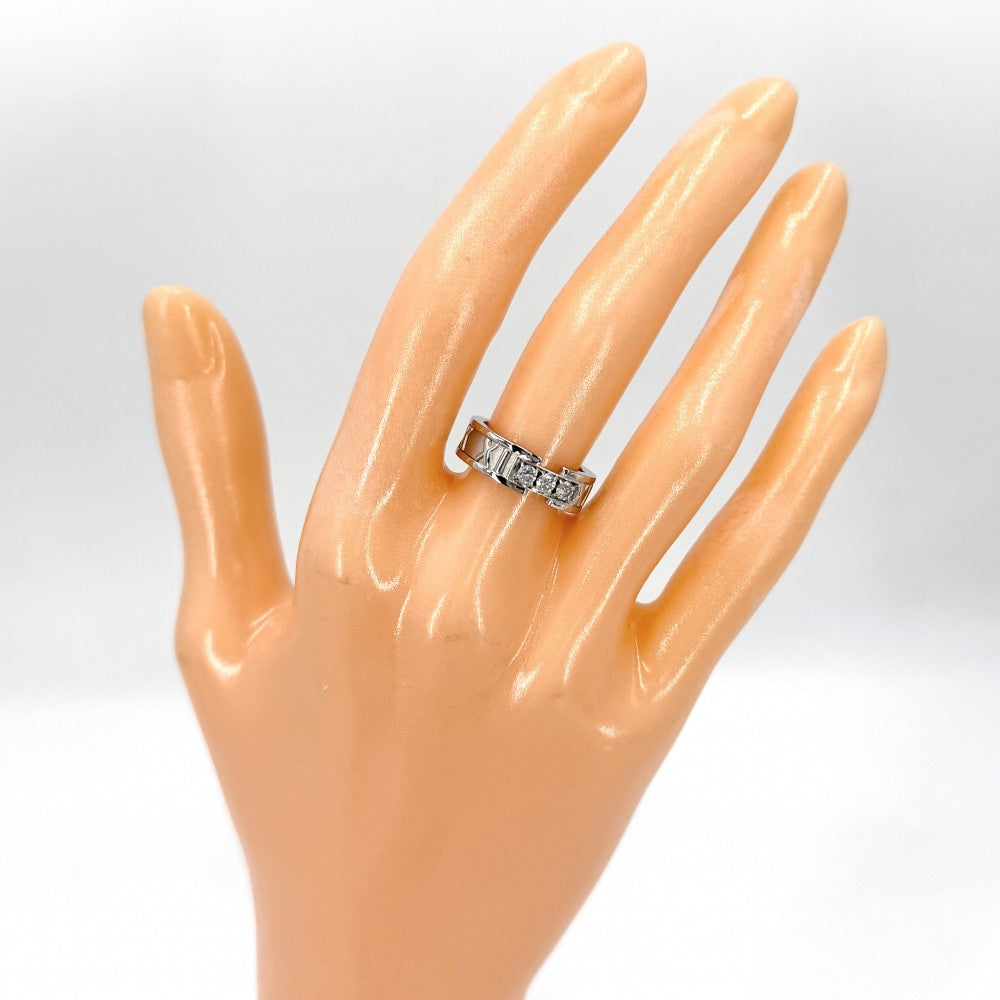 TIFFANY&Co. ティファニー 指輪 アトラス リング ジュエリー アクセサリー Au750 18金WG K18ホワイトゴールド ダイヤモンド 約7号 レディース 約6.8g【中古品】