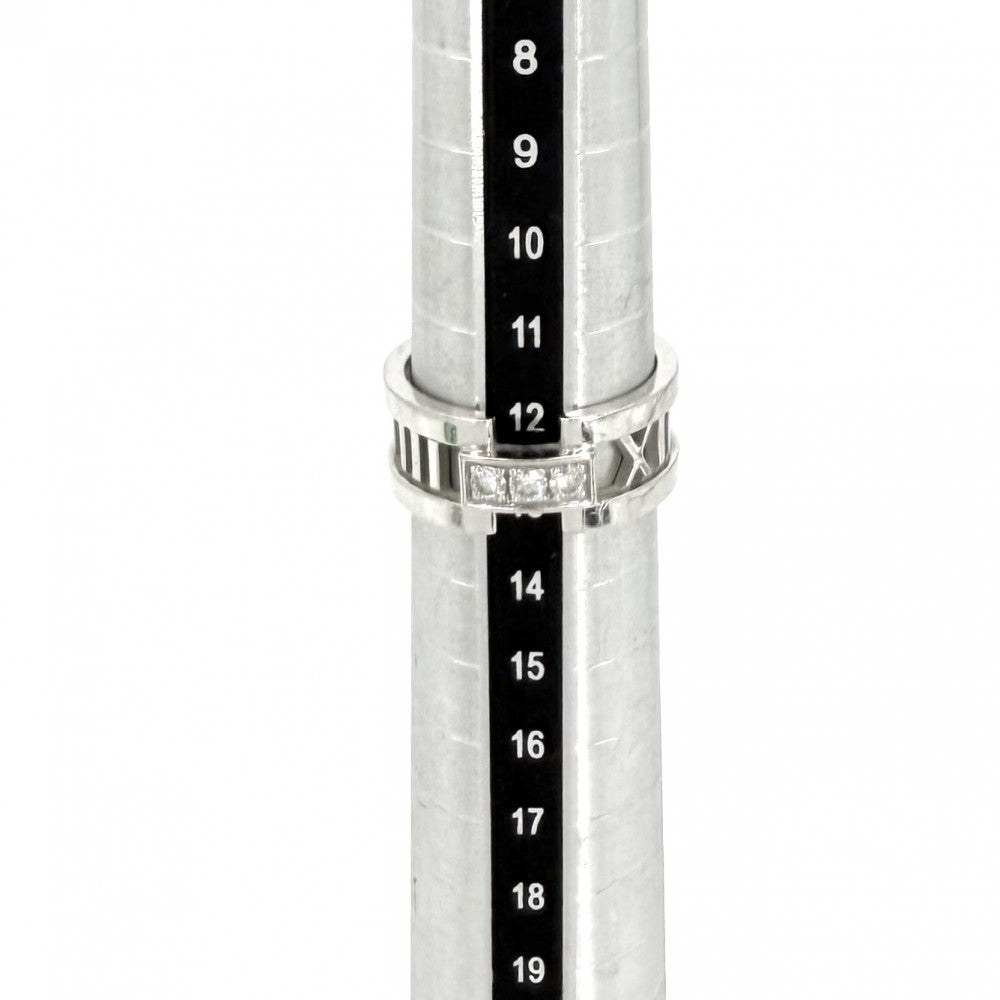 TIFFANY&Co. ティファニー 指輪 アトラス オープン リング ジュエリー アクセサリー Au750 18金WG K18ホワイトゴールド ダイヤモンド 約12.5号 レディース 約7.5g【中古品】