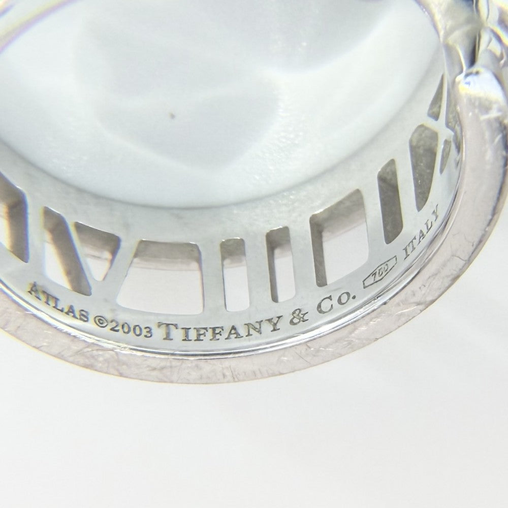 TIFFANY&Co. ティファニー 指輪 アトラス オープン リング ジュエリー アクセサリー Au750 18金WG K18ホワイトゴールド ダイヤモンド 約12.5号 レディース 約7.5g【中古品】