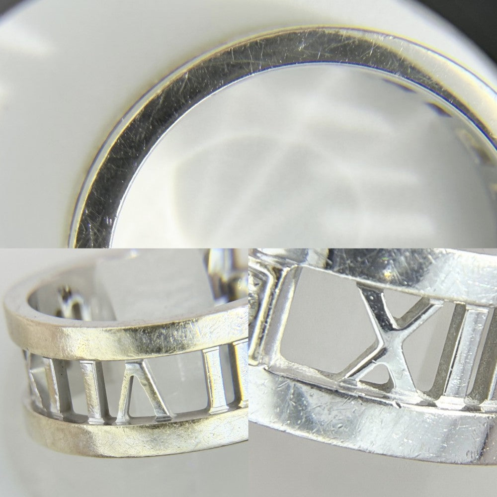 TIFFANY&Co. ティファニー 指輪 アトラス オープン リング ジュエリー アクセサリー Au750 18金WG K18ホワイトゴールド ダイヤモンド 約12.5号 レディース 約7.5g【中古品】