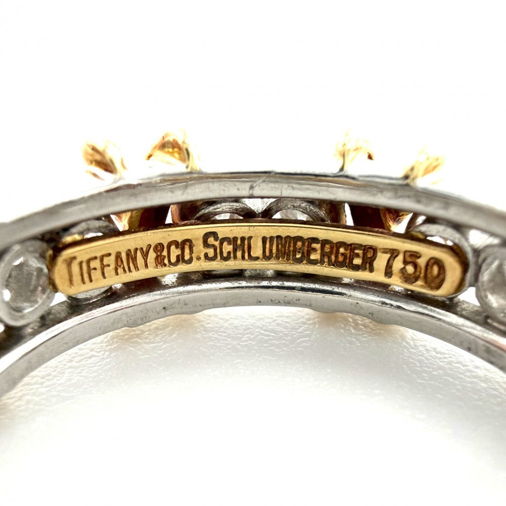 TIFFANY&Co. ティファニー 指輪 ジャンシュランバージェ　シュランバーゼ 16Pダイヤリング ジュエリー アクセサリー Sixteen Stone by Tiffany クロスステッチ 750 18金YG Pt950プラチナ 18Kイエローゴールド ダイヤモンド1.14ct 約10号 60099365 ゴールド シルバー レディース 約8.8g【中古品】