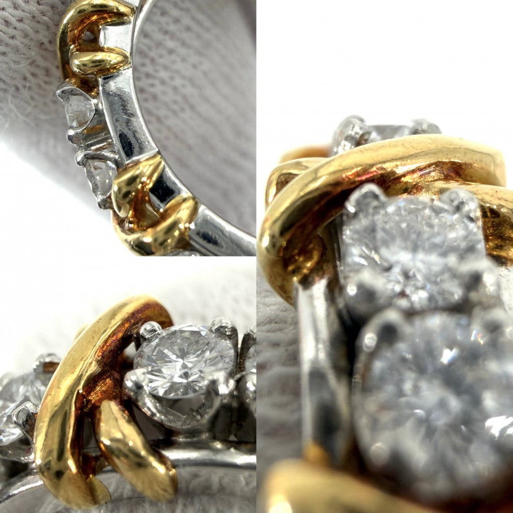 TIFFANY&Co. ティファニー 指輪 ジャンシュランバージェ　シュランバーゼ 16Pダイヤリング ジュエリー アクセサリー Sixteen Stone by Tiffany クロスステッチ 750 18金YG Pt950プラチナ 18Kイエローゴールド ダイヤモンド1.14ct 約10号 60099365 ゴールド シルバー レディース 約8.8g【中古品】