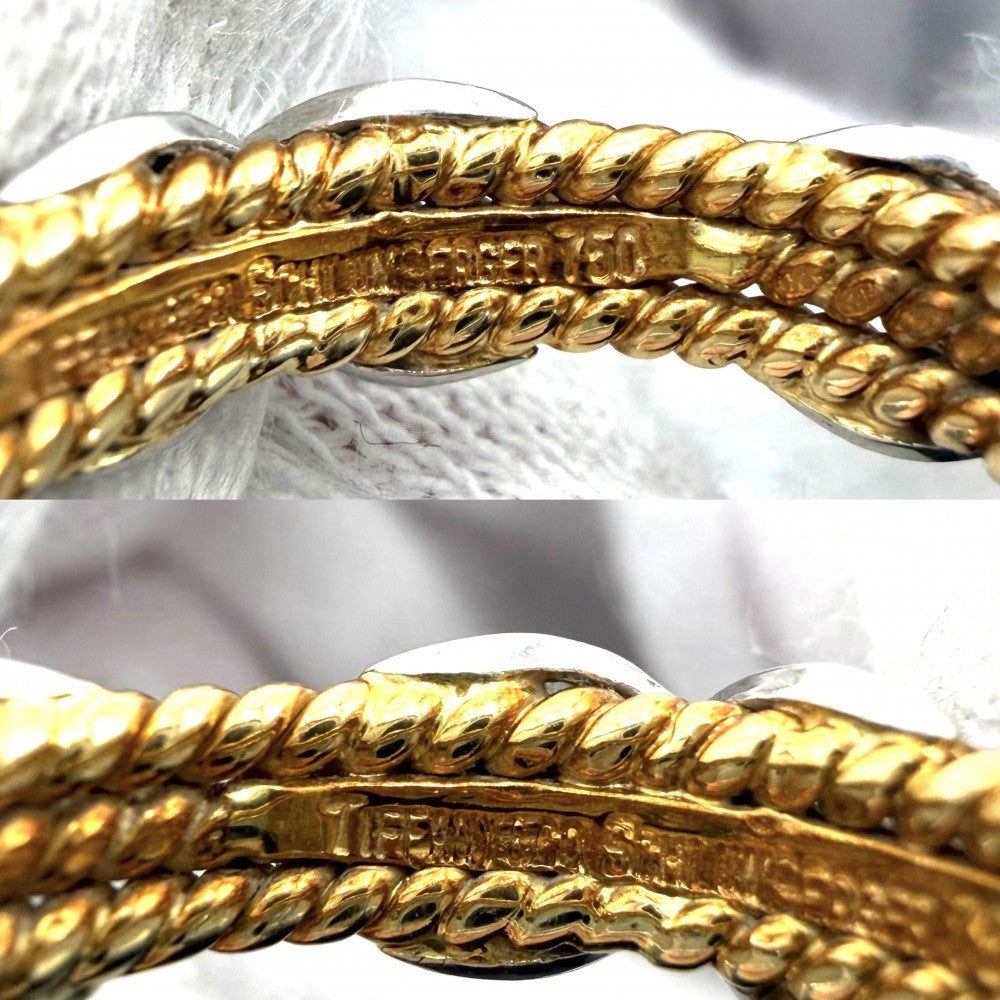 TIFFANY&Co. ティファニー 指輪 ジャンシュランバージェ X リング アクセサリー ジュエリー Pt950プラチナ 18Kイエローゴールド ダイヤモンド0.28ct 約11号 ゴールド シルバー レディース 約6.3g【中古品】