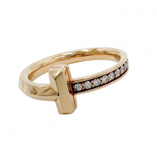 TIFFANY&Co. ティファニー 指輪 ティファニーT Tワン ナロー ジュエリー アクセサリー 18金YG Au750 K18イエローゴールド ダイヤモンド 約9号 レディース 約4.3g【中古品】
