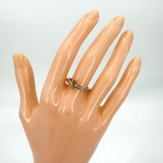 TIFFANY&Co. ティファニー 指輪 ティファニーT Tワン ナロー ジュエリー アクセサリー 18金YG Au750 K18イエローゴールド ダイヤモンド 約9号 レディース 約4.3g【中古品】