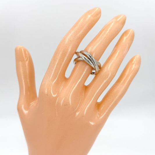 TIFFANY&Co. ティファニー 指輪 トリニティリング 3連 ジュエリー シルバー925 約9号 レディース 約9.5g【中古品】