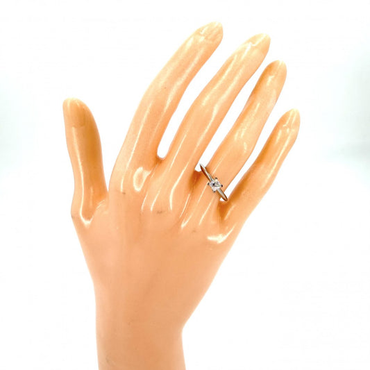 TIFFANY&Co. ティファニー 指輪 ソリティア リング ジュエリー アクセサリー エンゲージメント リング スクエアカット Pt950プラチナ ダイヤモンド0.26ct 約6.5号 レディース 約3.4g【中古品】