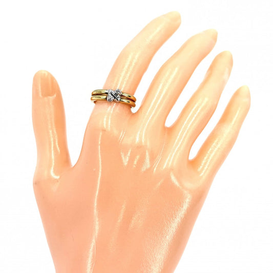 TIFFANY&Co. ティファニー 指輪 シグネチャーリング ジュエリー アクセサリー Au750 18金YG WG K18イエローゴールド K18ホワイトゴールド ダイヤモンド 約11.5号 レディース 約6.5g【中古品】