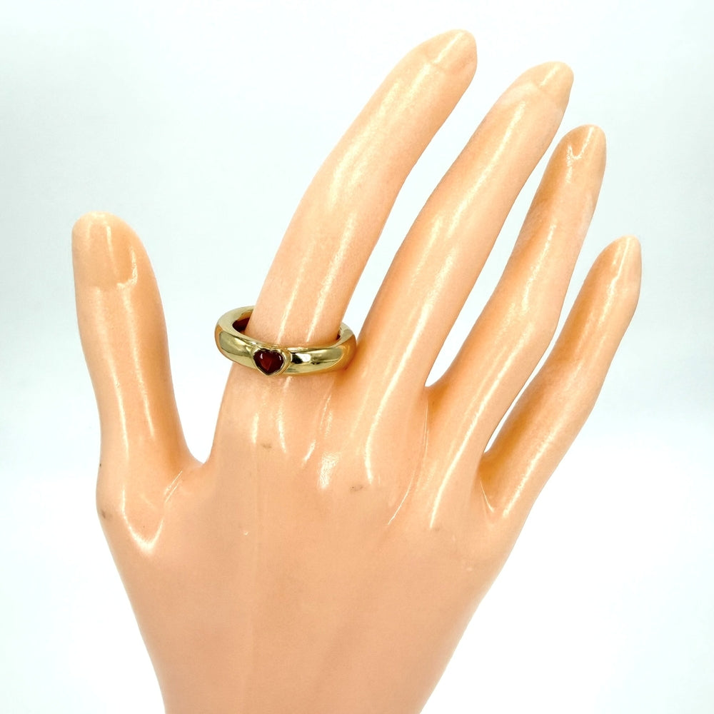 TIFFANY&Co. ティファニー 指輪 ハート フレンドシップ ジュエリー アクセサリー Au750 18金YG K18イエローゴールド ピンクトルマリン 約13号 レディース 約5.2g【中古品】