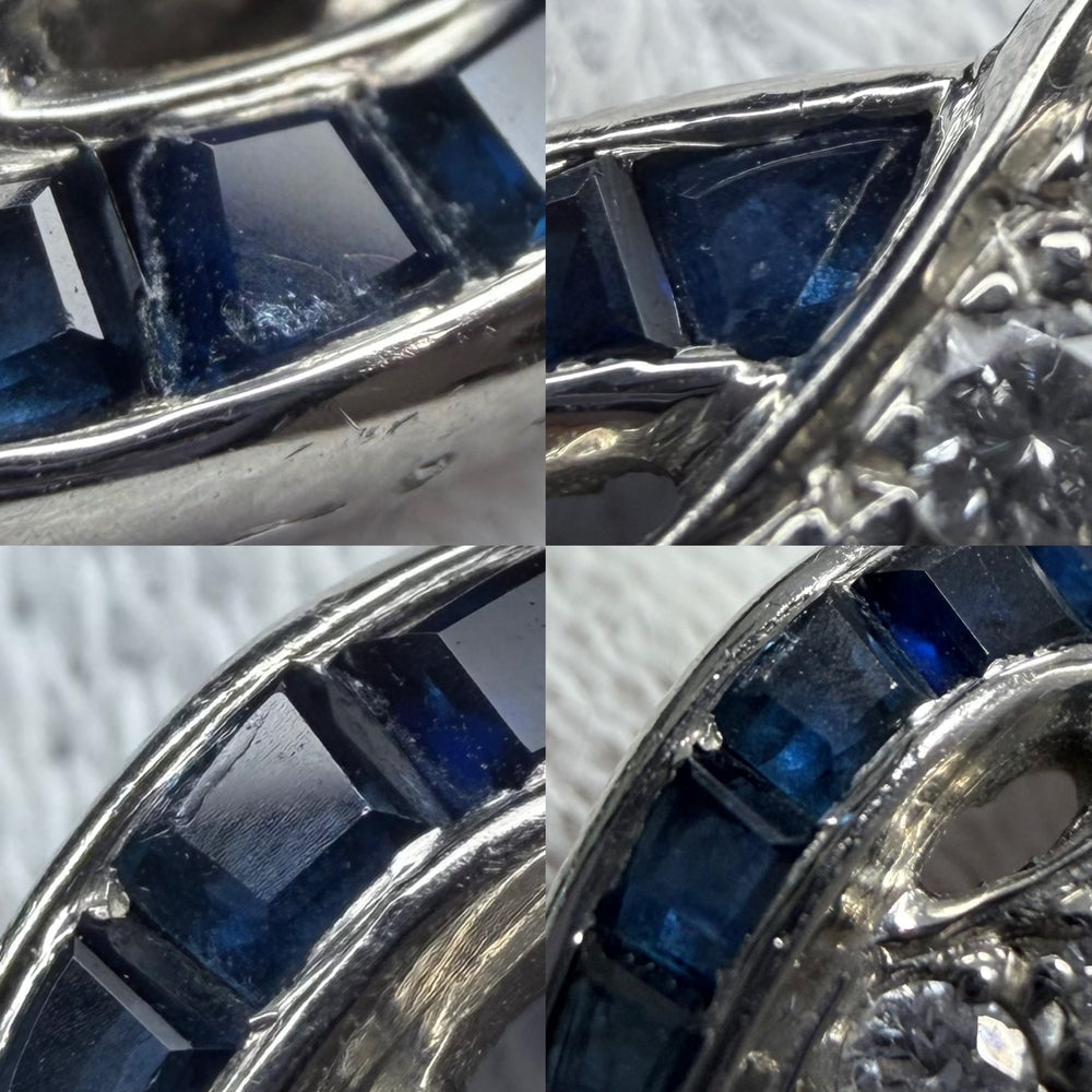 TIFFANY&Co. ティファニー 指輪 ツイスト ジュエリー アクセサリー プラチナ950相当 サファイヤ ダイヤモンド 約12.5号 レディース 約8.8g【中古品】